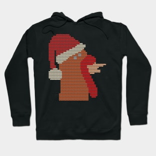 Ugly Christmas Sweater Knitted Thanksgiving Turkey Christmas Santa Hat Hoodie